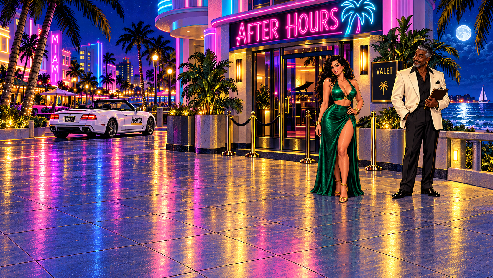 Roxy and Dex on Ocean Drive